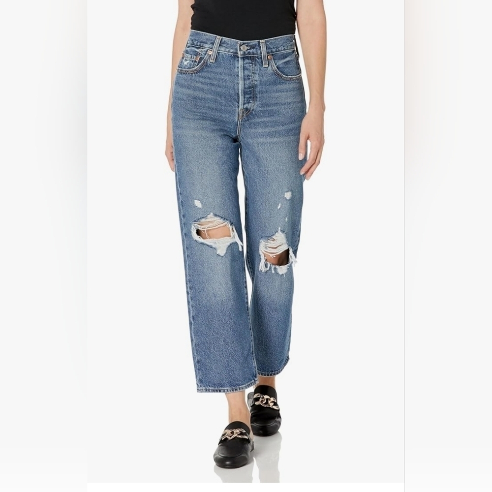 Levi's Women's Ribcage Straight Ankle Jeans 100% Cotton A Super High Rise